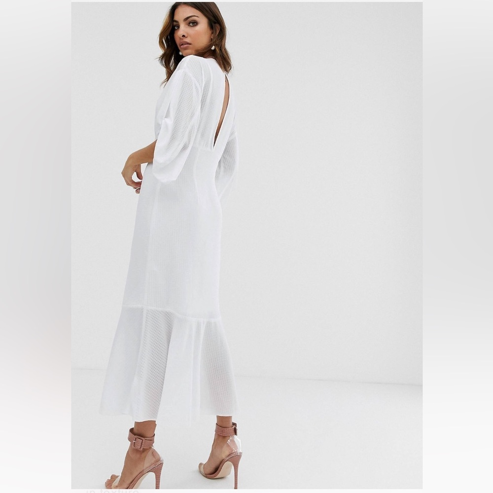 Asos Design Button Through Pep Hem Maxi Dress - image 2